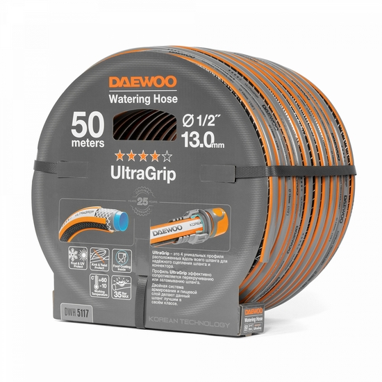 Шланг поливочный 1/2 " (13мм) DAEWOO UltraGrip 50 метров Шланг поливочный 1/2 " (13мм) DAEWOO UltraGrip 50 метров
