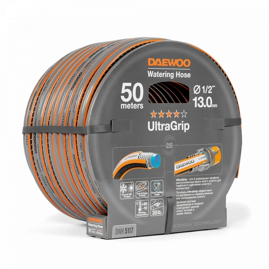 Шланг поливочный 1/2 " (13мм) DAEWOO UltraGrip 50 метров Шланг поливочный 1/2 " (13мм) DAEWOO UltraGrip 50 метров