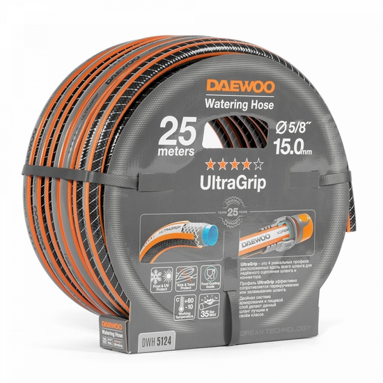 Шланг поливочный 5/8 " (15мм) DAEWOO UltraGrip 25 метров Шланг поливочный 5/8 " (15мм) DAEWOO UltraGrip 25 метров