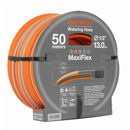 Шланг 1/2 " (13мм) DAEWOO MaxiFlex DWH 3117 50 метров Шланг 1/2 " (13мм) DAEWOO MaxiFlex DWH 3117 50 метров