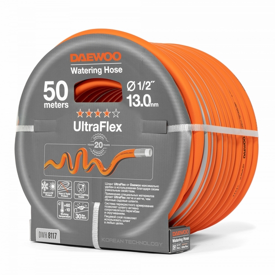 Шланг UltraFlex диаметр 1/2 " (13мм), длина 50м DAEWOO DWH 8117 Шланг UltraFlex диаметр 1/2 " (13мм), длина 50м DAEWOO DWH 8117