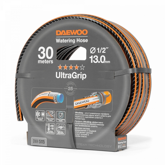 Шланг UltraGrip диаметр 1/2 " (13мм), длина 30м DAEWOO DWH 5115 Шланг UltraGrip диаметр 1/2 " (13мм), длина 30м DAEWOO DWH 5115