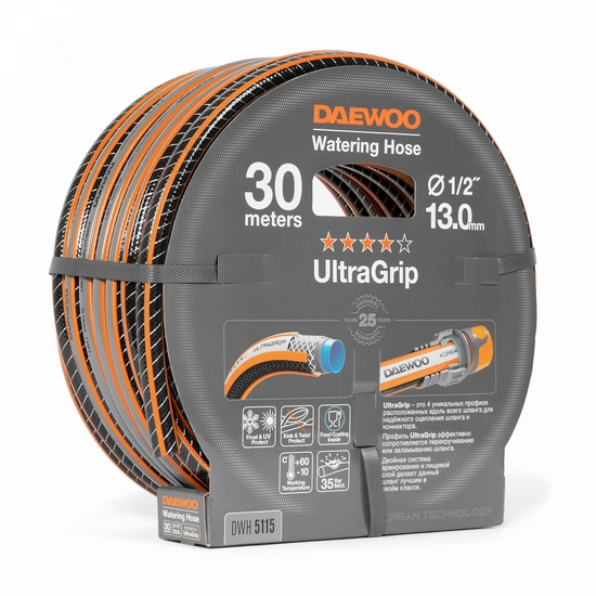 Шланг UltraGrip диаметр 1/2 " (13мм), длина 30м DAEWOO DWH 5115 Шланг UltraGrip диаметр 1/2 " (13мм), длина 30м DAEWOO DWH 5115