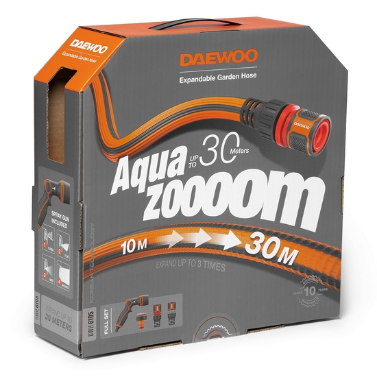 Шланг растягивающийся Aquazoom 30м с набором для полива DAEWOO DWH 6105