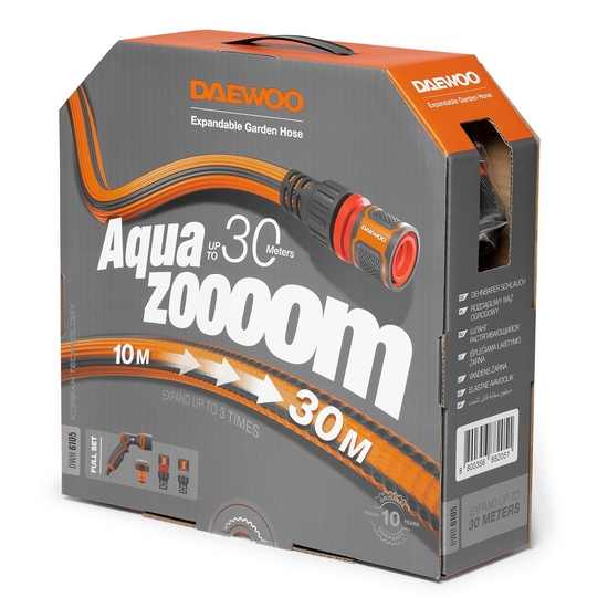 Шланг растягивающийся Aquazoom 30м с набором для полива DAEWOO DWH 6105