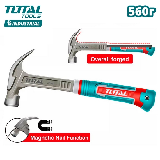 Молоток-гвоздодер 0,56 кг TOTAL THCH61020L