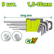 Набор ключей шестигранных со сферической головкой 1,5-10 мм DYLLU DTHK2291