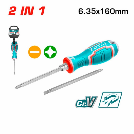 Отвертка 2 в 1 TOTAL THT 250206