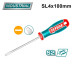 Отвертка шлицевая SL4 100 мм TOTAL TSDSL4100