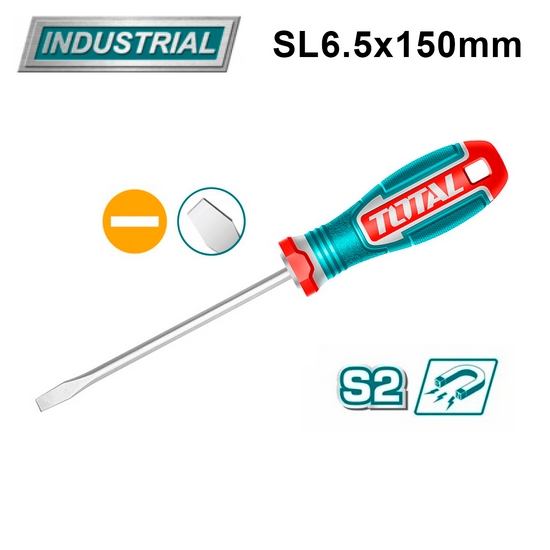 Отвертка шлицевая SL6.5 150 мм TOTAL TSDSL6150 Отвертка шлицевая SL6.5 150 мм TOTAL TSDSL6150