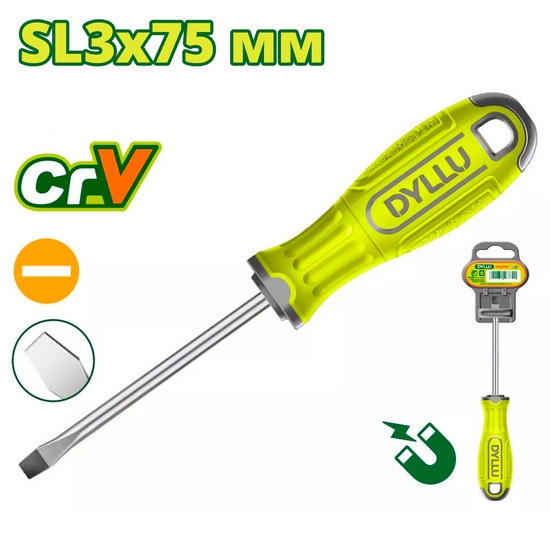 Отвертка шлицевая SL3 75 мм DYLLU DTSD1233