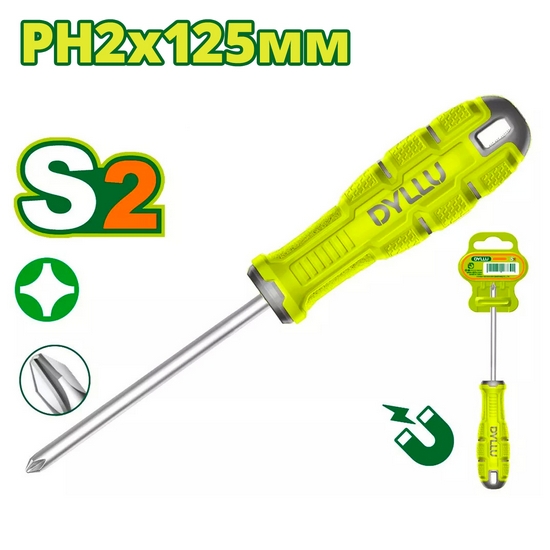 Отвертка крестовая PH2x125мм DYLLU DTSDB225