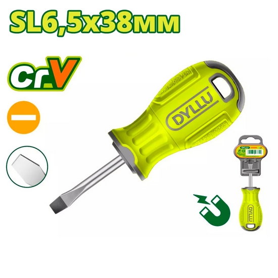 Отвертка шлицевая SL6,5 38мм DYLLU DTSD1261 Отвертка шлицевая SL6,5 38мм DYLLU DTSD1261