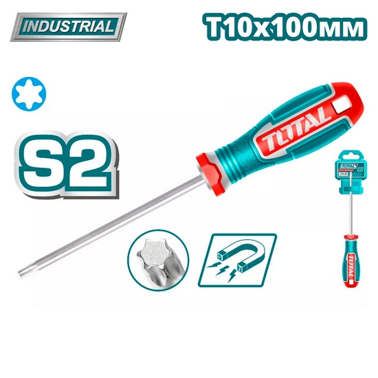 Отвертка Torx T10x100 мм TOTAL TSDT10100 Отвертка Torx T10x100 мм TOTAL TSDT10100