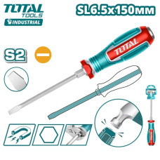 Отвертка шлицевая SL6.5x150мм TOTAL TGTSL6150