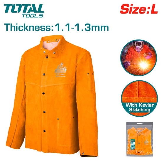 Пиджак сварщика кожаный L TOTAL TSP20103 Пиджак сварщика кожаный L TOTAL TSP20103