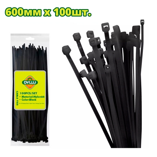 Хомут-стяжка кабельный 600 мм DYLLU DTTEB560090 (100 шт)