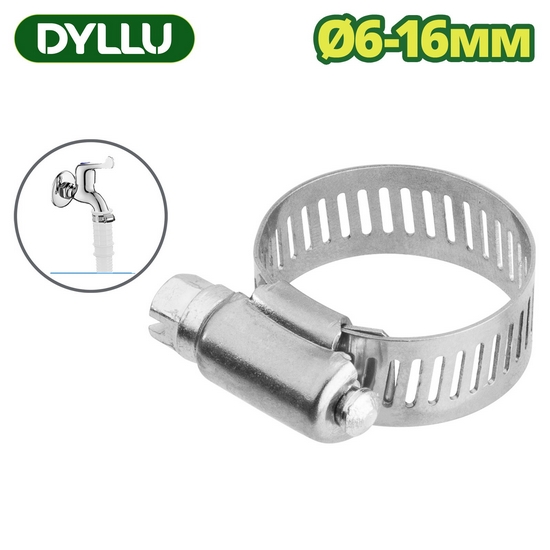 Хомут червячный 6-16 мм DYLLU DTHU1901 (50 шт.) Хомут червячный 6-16 мм DYLLU DTHU1901 (50 шт.)
