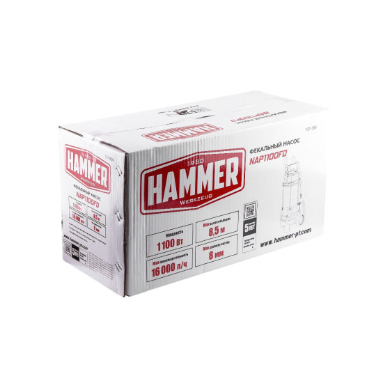 Насос фекальный Hammer NAP1100FD Насос фекальный Hammer NAP1100FD