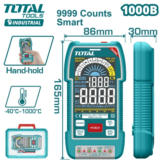 Цифровой мультиметр 1000В TOTAL TMT5110004 Цифровой мультиметр 1000В TOTAL TMT5110004