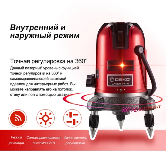 Уровень лазерный самовыравнивающийся DEKO LL57 SET1 Уровень лазерный самовыравнивающийся DEKO LL57 SET1