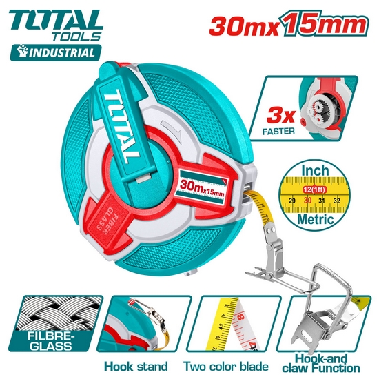 Стекловолоконная измерительная лента TOTAL TMTF18306