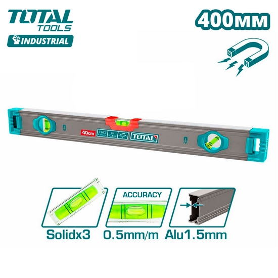 Уровень магнитный 400 мм TOTAL TMT24028M