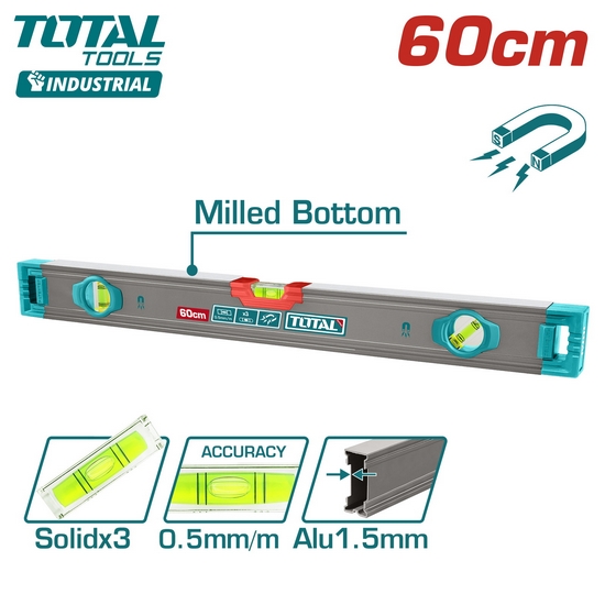 Уровень магнитный 600 мм TOTAL TMT26028M Уровень магнитный 600 мм TOTAL TMT26028M
