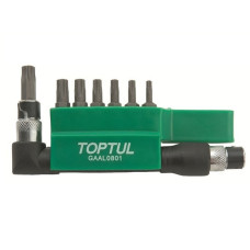 Набор бит "TORX" 1/4" Т10-Т40 30мм 8шт TOPTUL