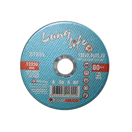 Круг отрезной 230х1.8x22.2 мм для металла Long Life LUGAABRASIV Круг отрезной 230х1.8x22.2 мм для металла Long Life LUGAABRASIV