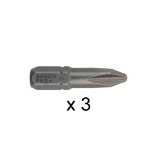 Насадка (бита) крестообразная PH2 25 мм BOSCH в розничн. упак. (3 шт.)