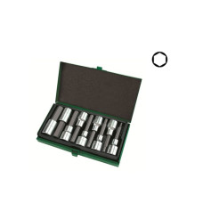 Набор бит шестигр. под головку 1/2" 9пр. 4-17мм 80мм  TOPTUL