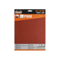 Шлифлист 230х280мм Р800 бум.осн. 5шт. GEPARD (GP5011-800)