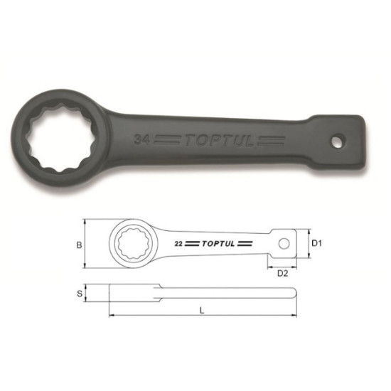 Ключ ударно-силовой накидной упорный 75мм TOPTUL Ключ ударно-силовой накидной упорный 75мм TOPTUL