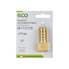Соединение внутр. резьба 1/2" х елочка 19 мм (латунь) ECO