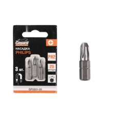 Насадка крестообразная PH2 25мм  3шт GEPARD (GP3501-25)