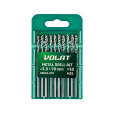 Сверло по металлу ц/х 3.5х39х70 мм HSS, комплект из 10-ти шт ВОЛАТ
