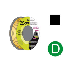 Уплотнитель гаражный "D" 12ммх10мм черный сдвоенный профиль (2х25м) ZOOM INDUSTRIAL