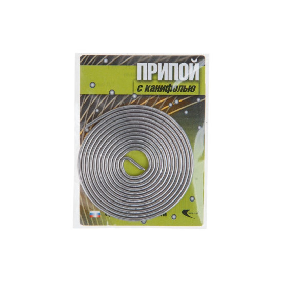 Припой ПОС 61 трубка, спираль ф1,5мм, с канифолью Припой ПОС 61 трубка, спираль ф1,5мм, с канифолью