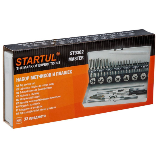 Набор метчиков и плашек 32 пр. STARTUL MASTER (ST9302) Набор метчиков и плашек 32 пр. STARTUL MASTER (ST9302)