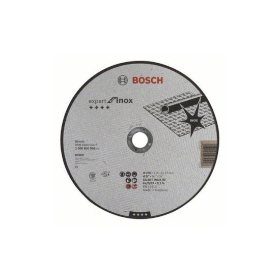 Круг отрезной 230х2.0x22.2 мм для нерж. стали Expert BOSCH Круг отрезной 230х2.0x22.2 мм для нерж. стали Expert BOSCH