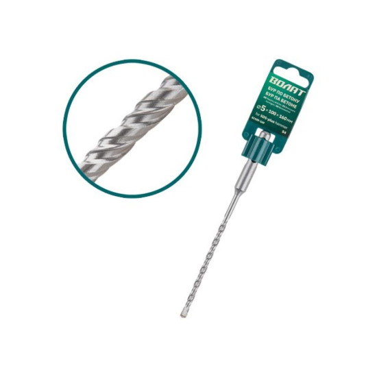 5х100х160 мм бур (сверло) SDS-plus S4 ВОЛАТ 5х100х160 мм бур (сверло) SDS-plus S4 ВОЛАТ