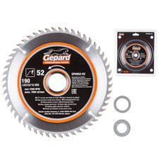 Диск пильный 190х30/20/16 мм 52 зуб. по дереву GEPARD