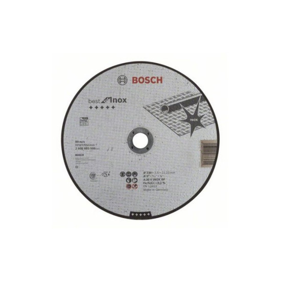 Круг отрезной 230х2.5x22.2 мм для нерж. стали Best BOSCH Круг отрезной 230х2.5x22.2 мм для нерж. стали Best BOSCH