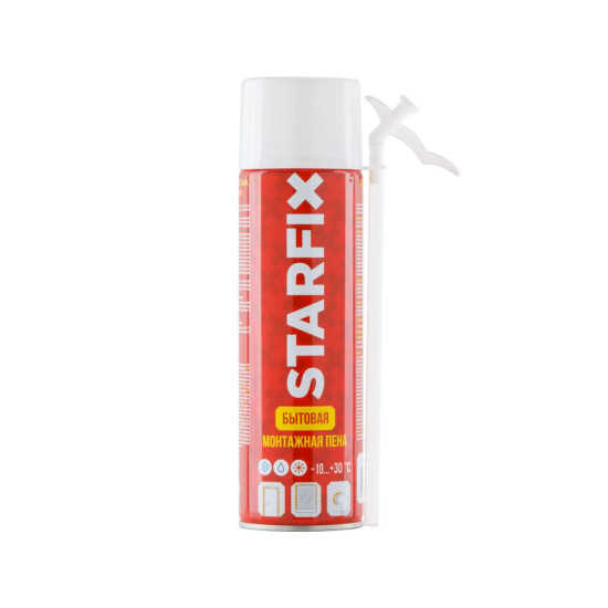 Пена монтажная бытовая всесезонная STARFIX Straw Foam (500мл) Пена монтажная бытовая всесезонная STARFIX Straw Foam (500мл)