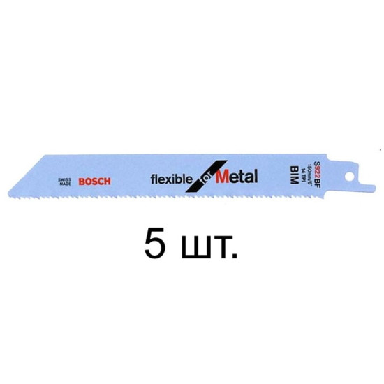 Пилка сабельная по металлу S922BF (5 шт.) BOSCH Пилка сабельная по металлу S922BF (5 шт.) BOSCH