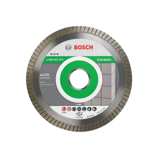 Алмазный круг 125х22 мм по керамике Turbo BEST FOR CERAMIC EXTRA-CLEAN BOSCH Алмазный круг 125х22 мм по керамике Turbo BEST FOR CERAMIC EXTRA-CLEAN BOSCH