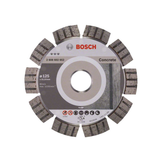 Алмазный круг 125х22 мм по бетону сегмент. Turbo BEST FOR CONCRETE BOSCH Алмазный круг 125х22 мм по бетону сегмент. Turbo BEST FOR CONCRETE BOSCH