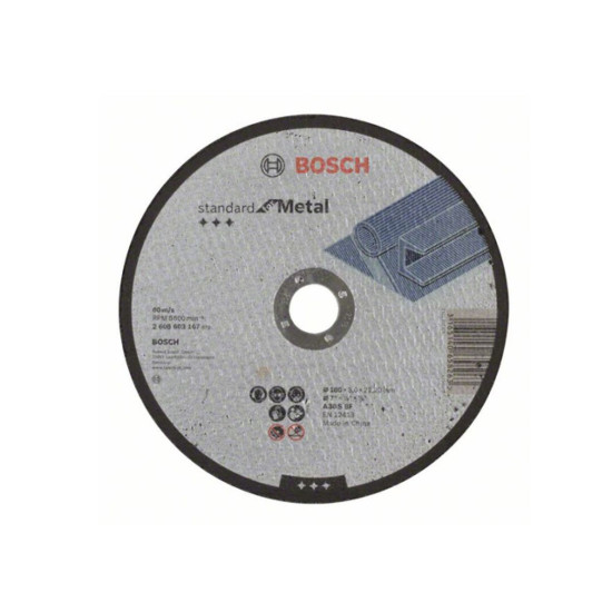 Круг отрезной 180х3.0x22.2 мм для металла Standart BOSCH Круг отрезной 180х3.0x22.2 мм для металла Standart BOSCH