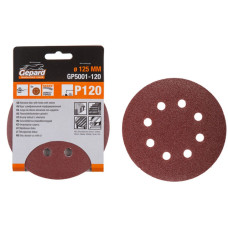 Шлифлист 125мм круг Р240 8 отв. 5шт. GEPARD (GP5001-240)